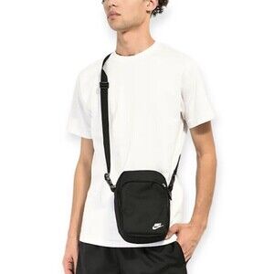 Nike Heritage Tote 2.0 Crossbody Festival Travel Bag - Black / White Swoosh